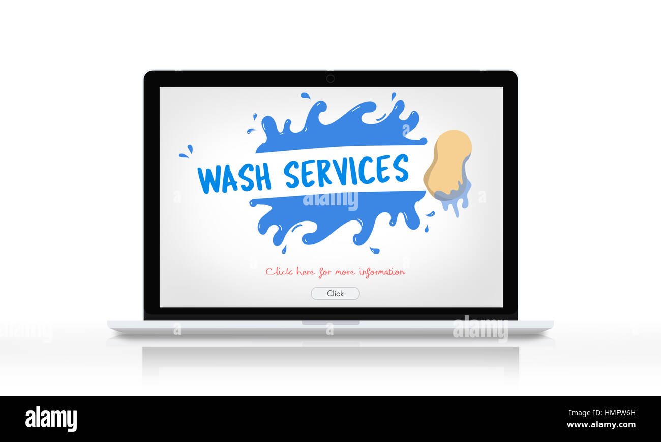Haushalt Waschen Hilfe Servicekonzept Stockfoto