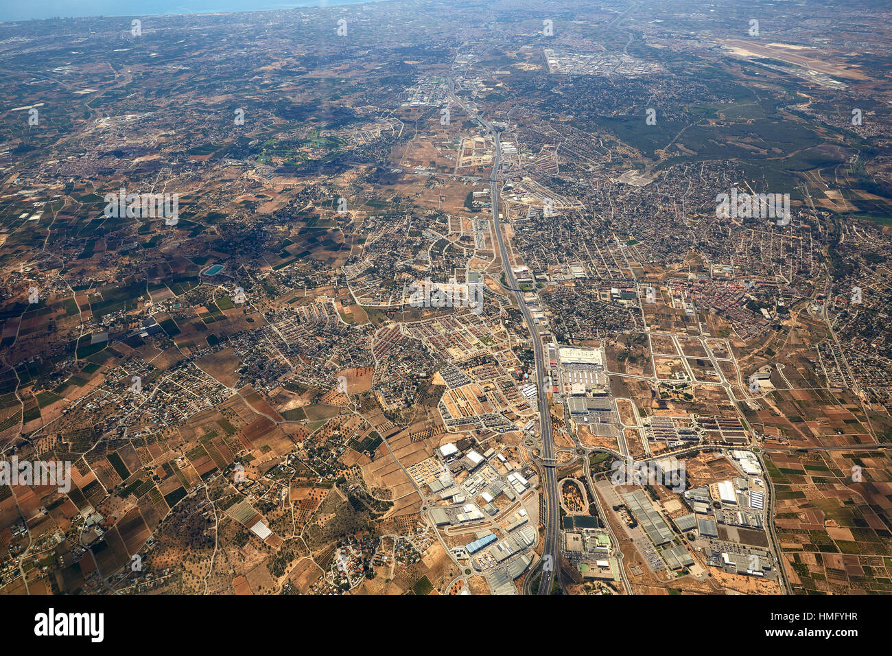 Luftaufnahme CV-35 Road Valencia, Ademuz in Spanien Stockfoto