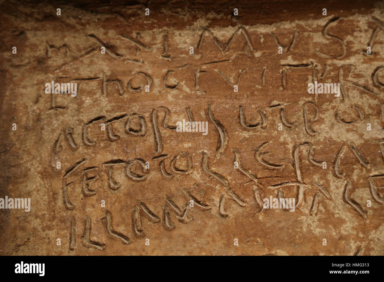 Tablet-PC. Clay. 3. Jahrhundert. Villafranca de Los Barros (Badajoz). Römische Kursive. Spanien. Nationales Archäologisches Museum, Madrid. Spanien. Stockfoto
