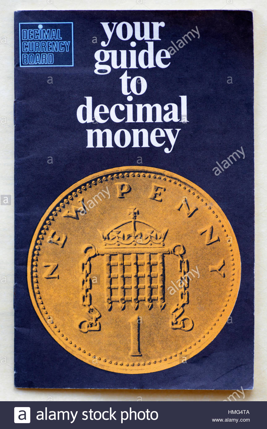 UK staatlichen Guide to Decimal Geld von 1971 Stockfoto