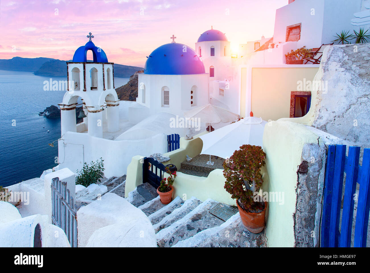 Oia, Santorin, Griechenland Stockfoto