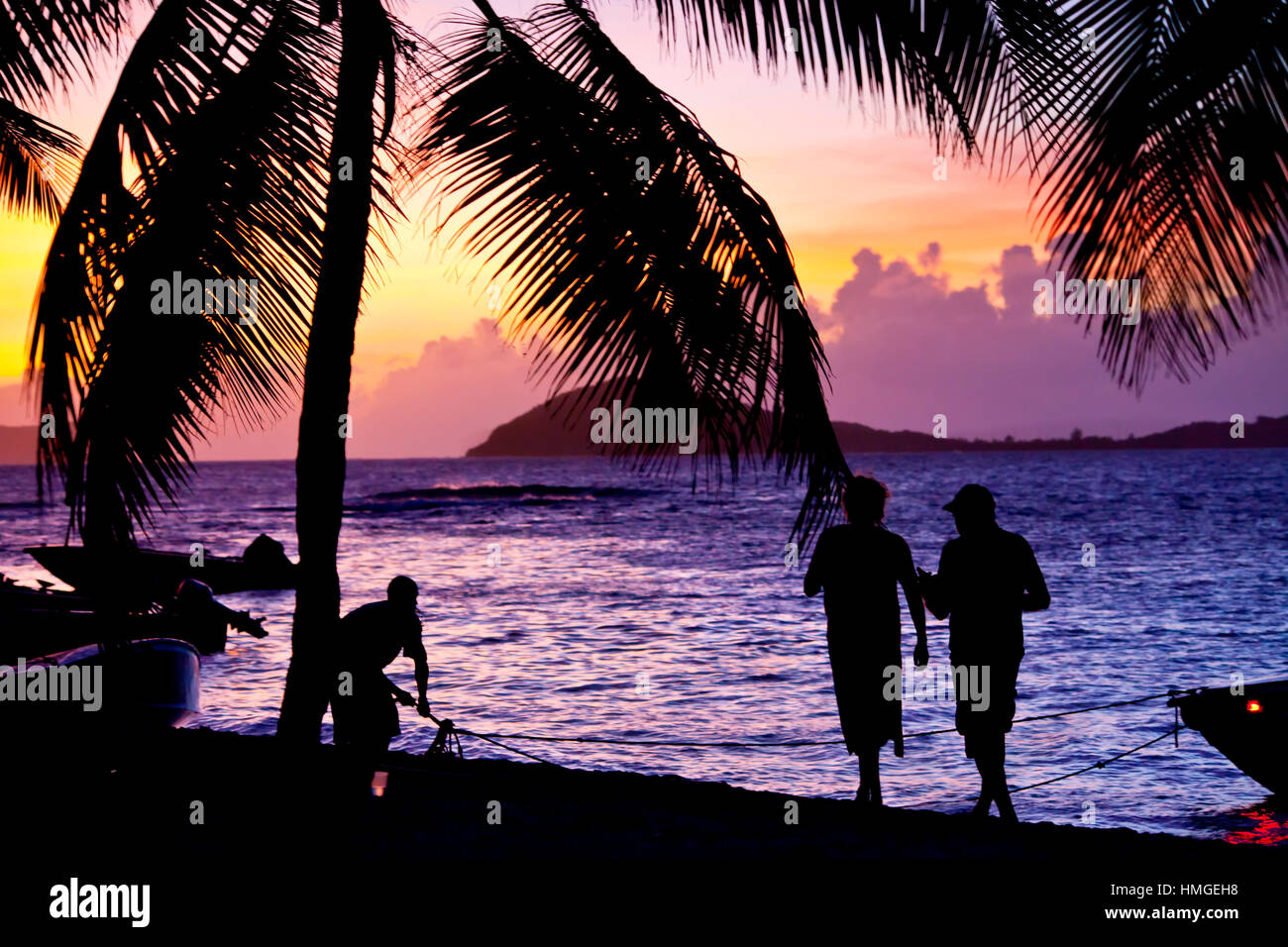 Grenadinen, St. Vincnet bei Sonnenuntergang Stockfoto