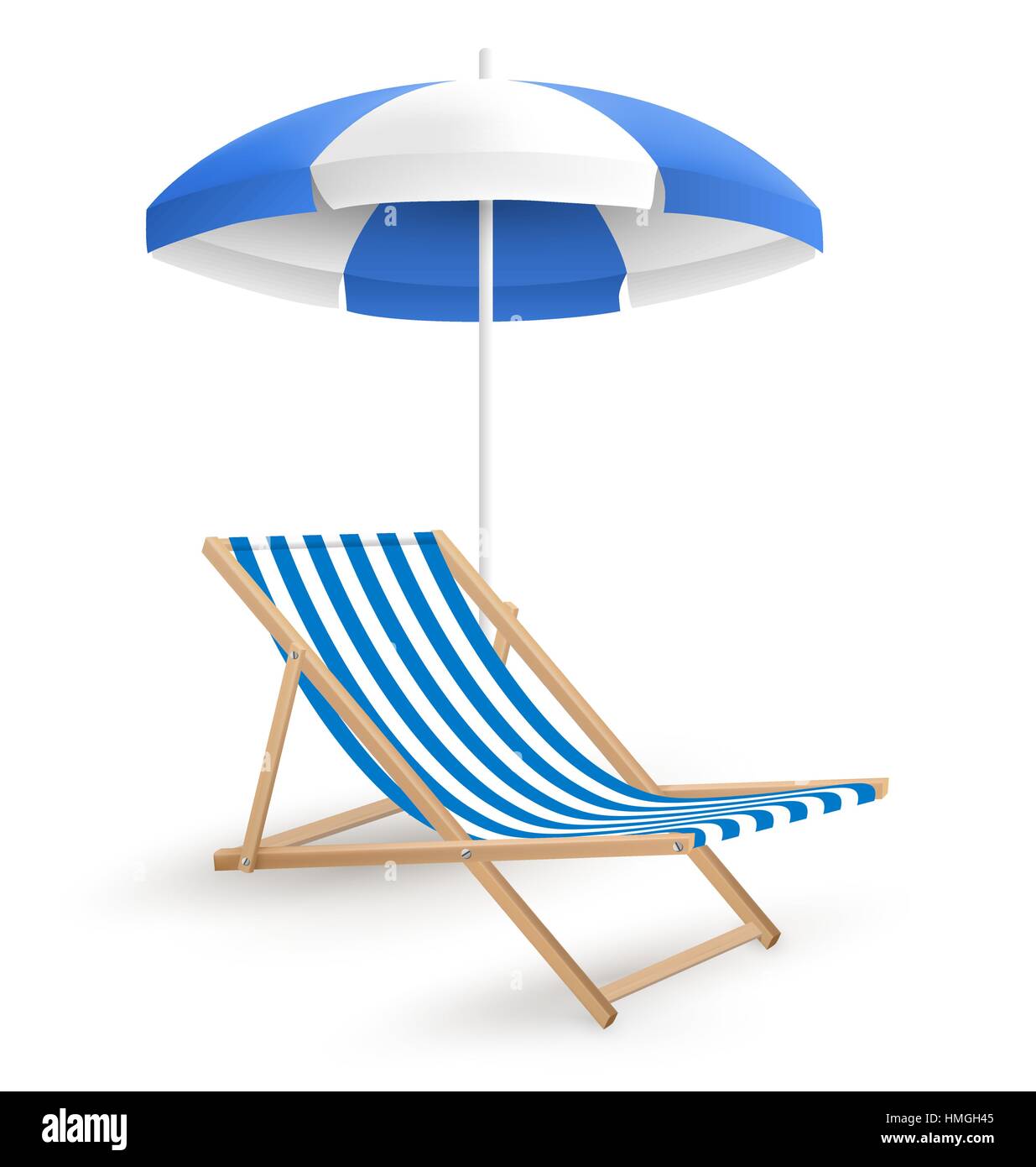 Strand Sonnenschirm mit Liegestuhl, isoliert auf weiss Stock-Vektorgrafik -  Alamy