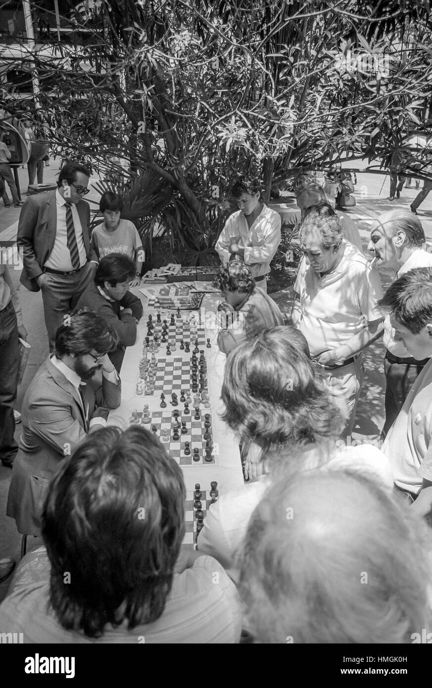 Schach in der Straße in Buenos Aires, Argentinien, 1987 Stockfoto