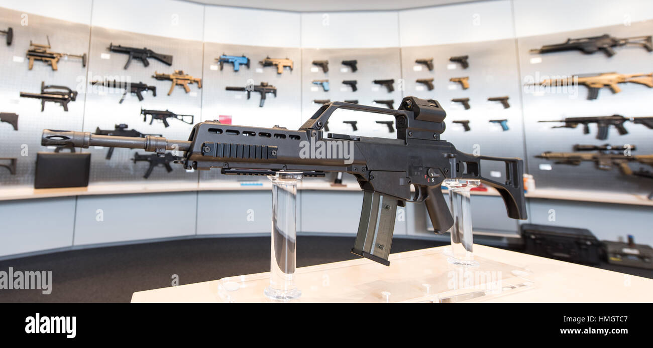 Oberndorf, Deutschland. 26. Januar 2017. Ein HK G36-Sturmgewehr aus der ...