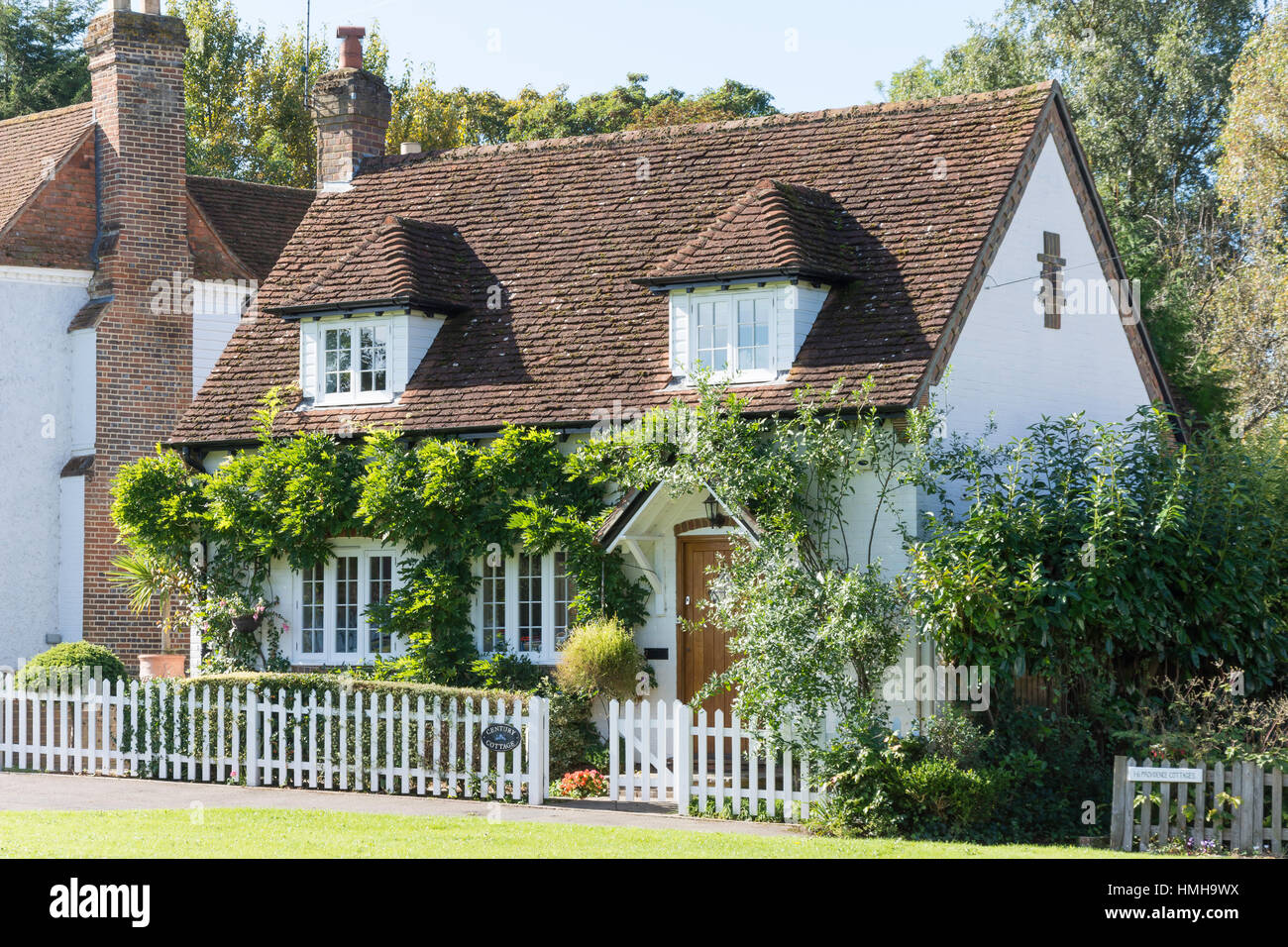 Periode Ferienhaus am Brockham Green, Brockham, Surrey, England, Vereinigtes Königreich Stockfoto