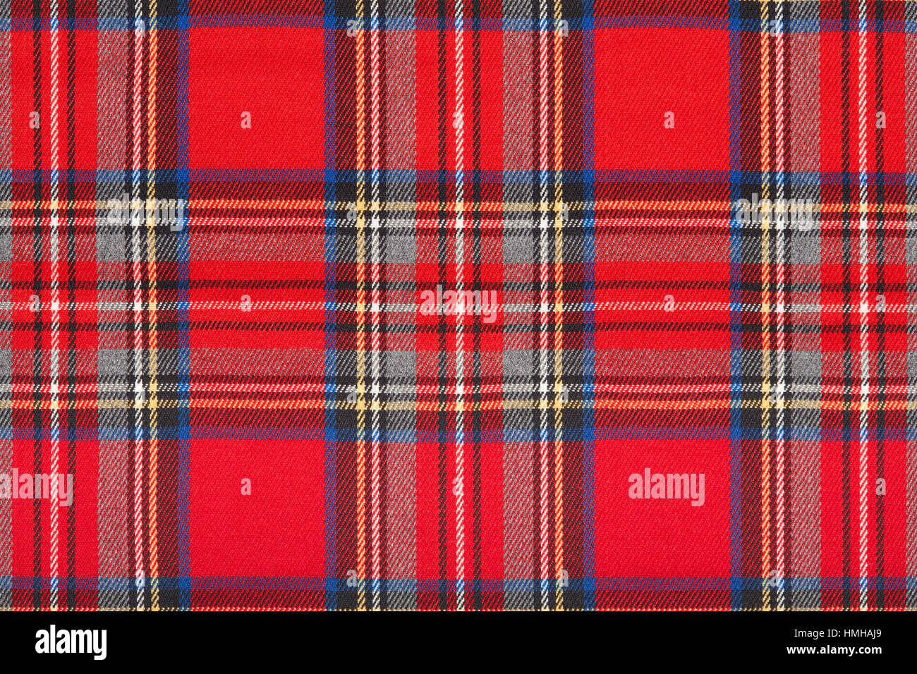 Rote Tartan, schottischen karierten Stoff Makro, Textur-Hintergrund Stockfoto