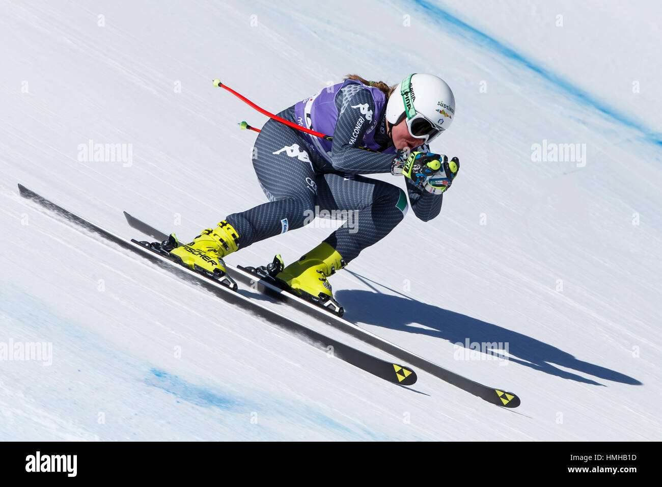 Cortina d ' Ampezzo, Italien 28. Januar 2017. STUFFER Verena (Ita) im Wettbewerb mit der Audi Fis Alpine Ski World Cup Women-downhill-Rennen auf der Olympia Stockfoto