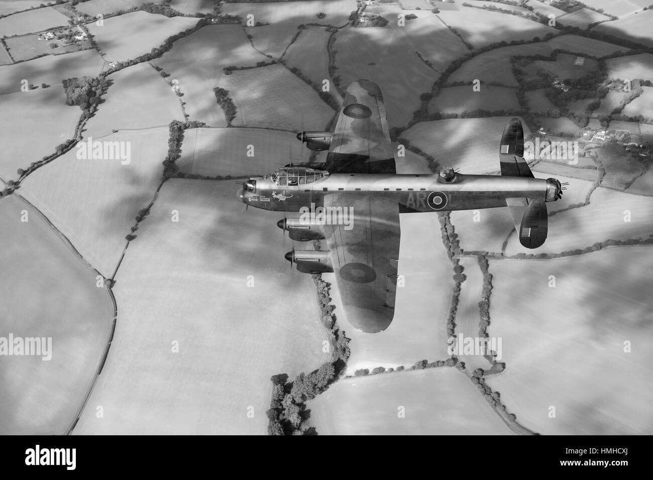 Meine Darstellung der Avro Lancaster W5005, erschien AR-L für Führer von 460 Geschwader RAAF als es Ende September 1943. Stockfoto