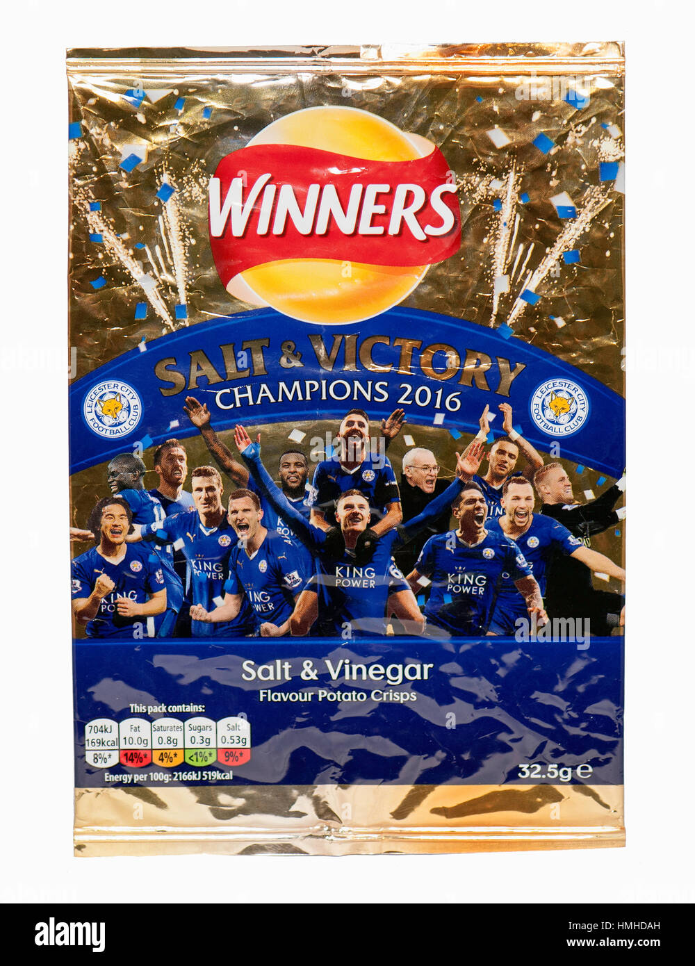 Leicester City Premier League Gewinner Walkers Crisps Stockfoto