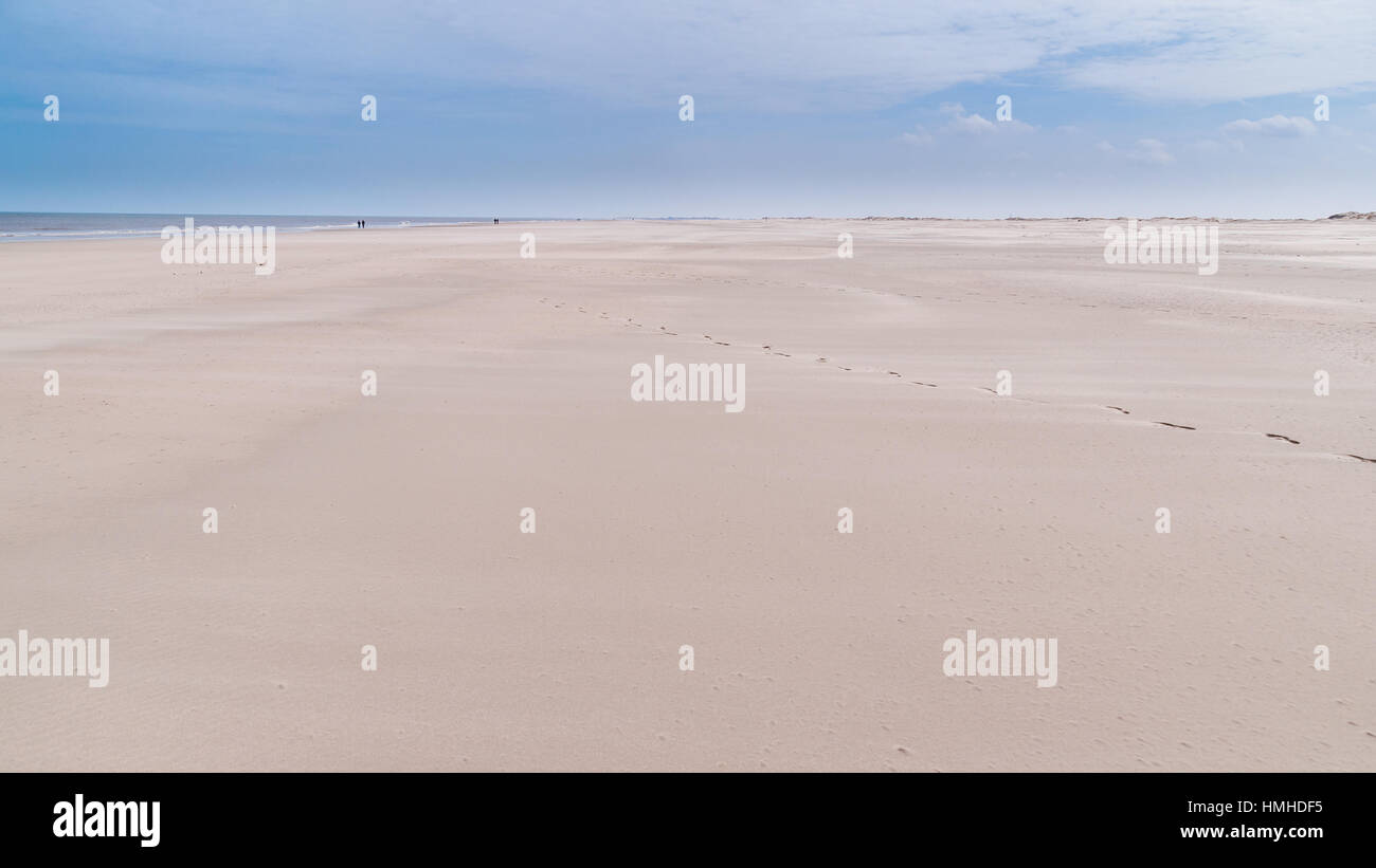 Sandstrand an der Küste der Ostfriesischen Insel Norderney, DDR Stockfoto