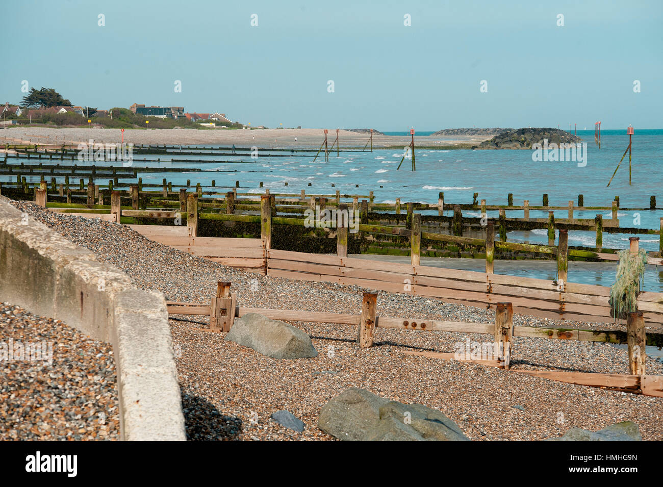 Ansicht von Middleton am Meeresstrand in Sussex, UK Stockfoto