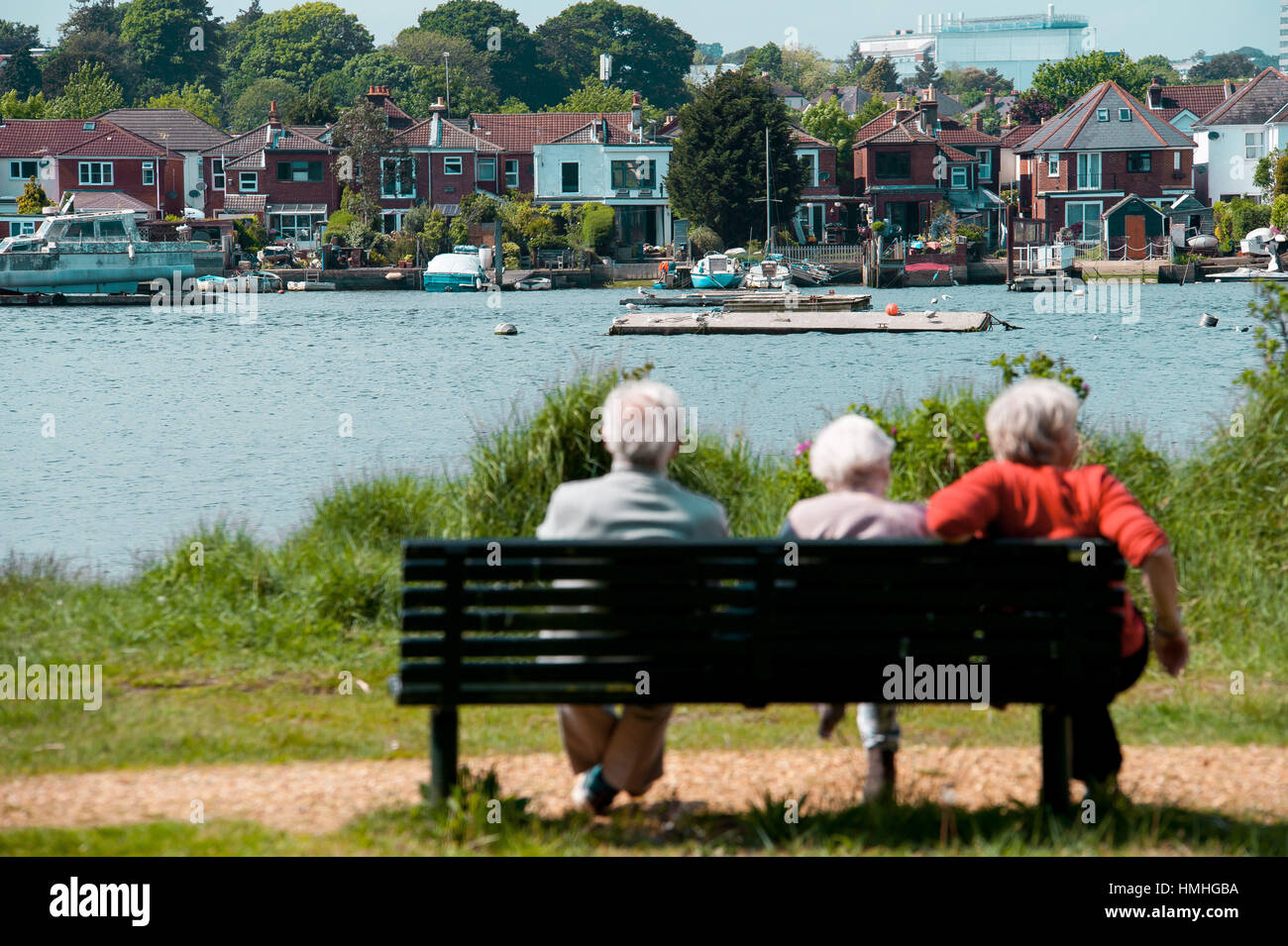 Der Fluss Itchen in Hampshire, UK Stockfoto