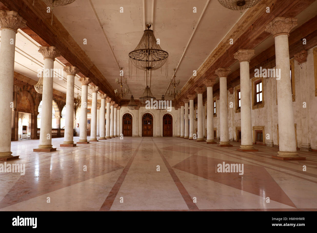 Darbar Saal des historischen königlichen Palast Rajwada von Indore Stockfoto