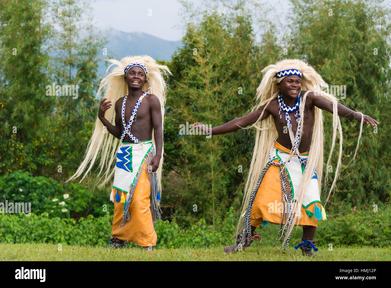 Traditionellen Stammes-Tanz, Ruanda Stockfoto