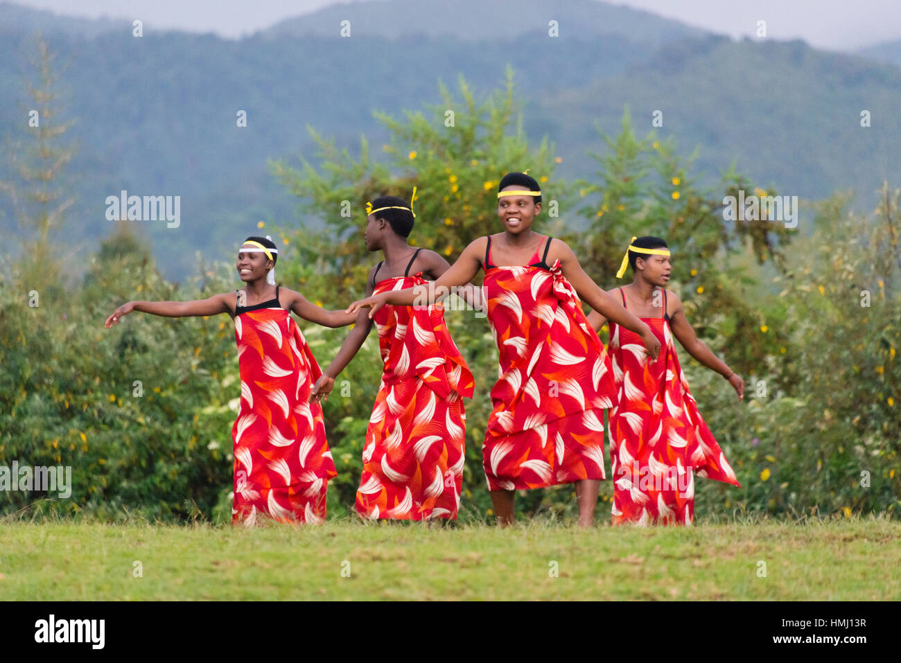 Traditionellen Stammes-Tanz, Ruanda Stockfoto