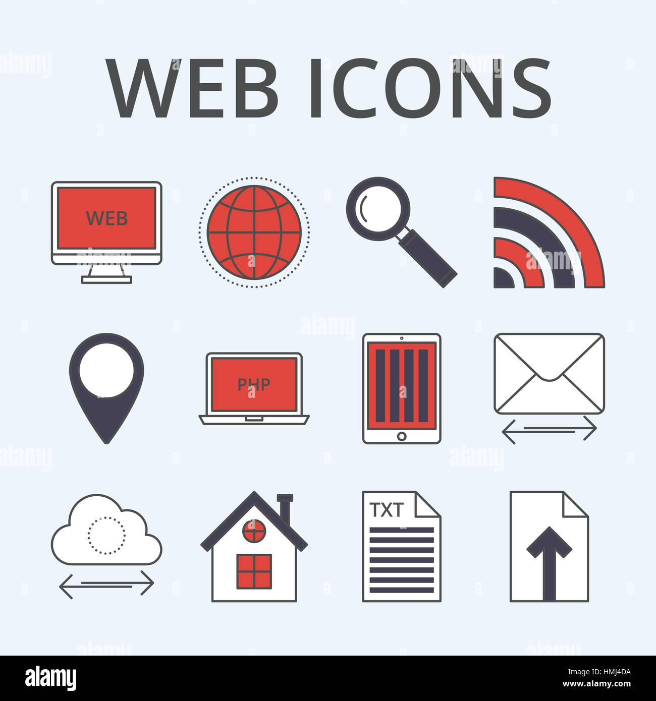 Vektor-Illustration aus einer Reihe von linearen Symbole Web-Design. Dünne Symbol Erstellung und Betreuung. Business-Abbildung. Stock Vektor