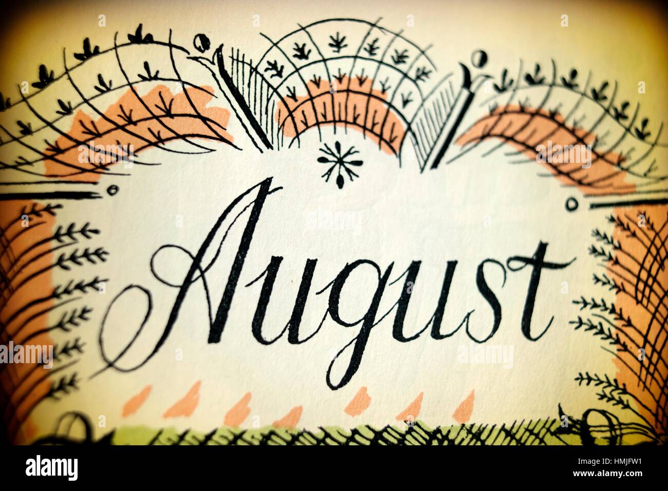 Der monat august zeichnung -Fotos und -Bildmaterial in hoher Auflösung