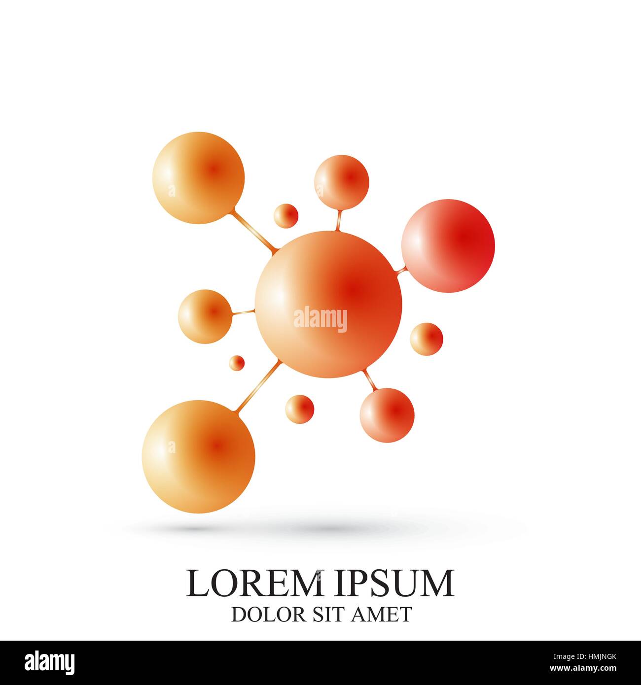 3D Logo Symbol Dna und Molekül. Vektor-Logo Vorlage für Medizin, Wissenschaft, Technik, Chemie, Biotechnologie. Stock Vektor