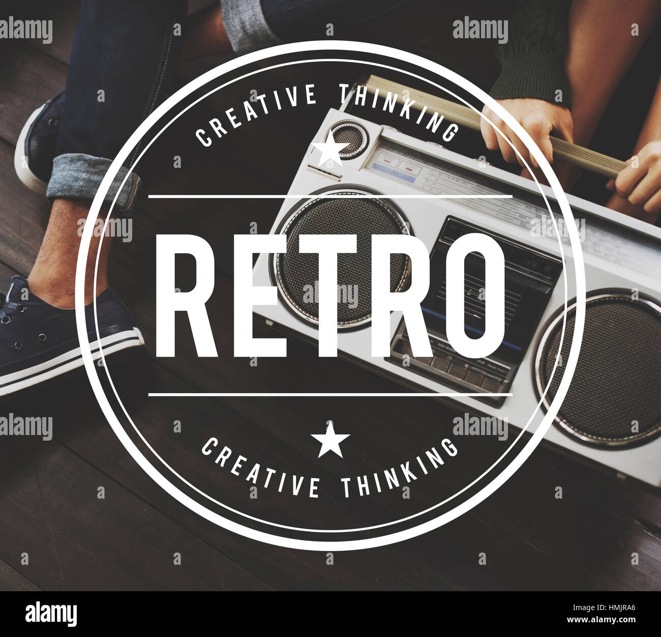 Retro Vintage Vector Grafikkonzept Stockfoto