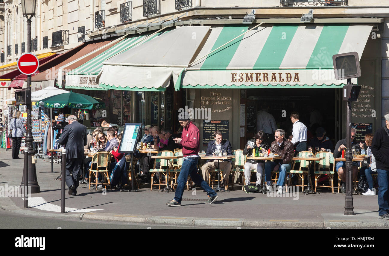 Cafe Leben in Paris Stockfoto