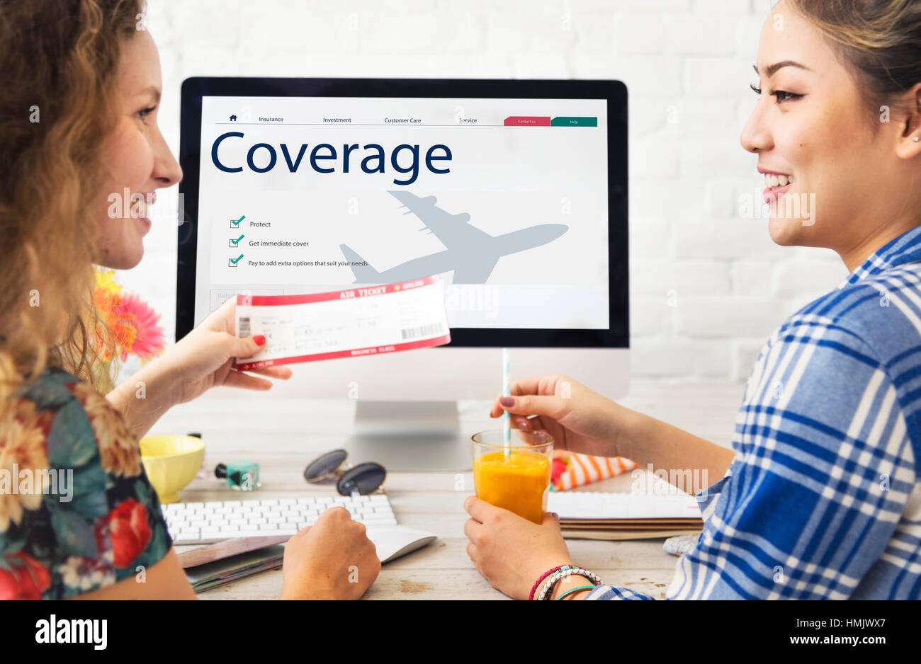 Luftfahrt Versicherung Reiseportal Concept Stockfoto