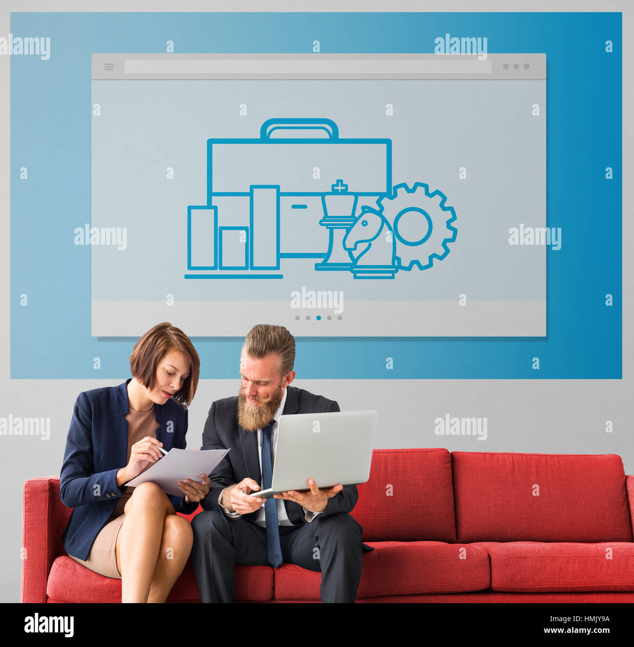 Strategie-Ritter Diagrammsymbol Konzept Stockfoto