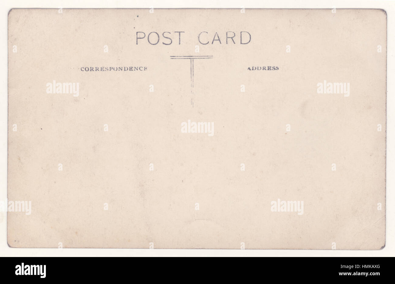 Rückseite des Anfang des 20. Jahrhunderts britische gemacht Postkarte, U.K Stockfoto