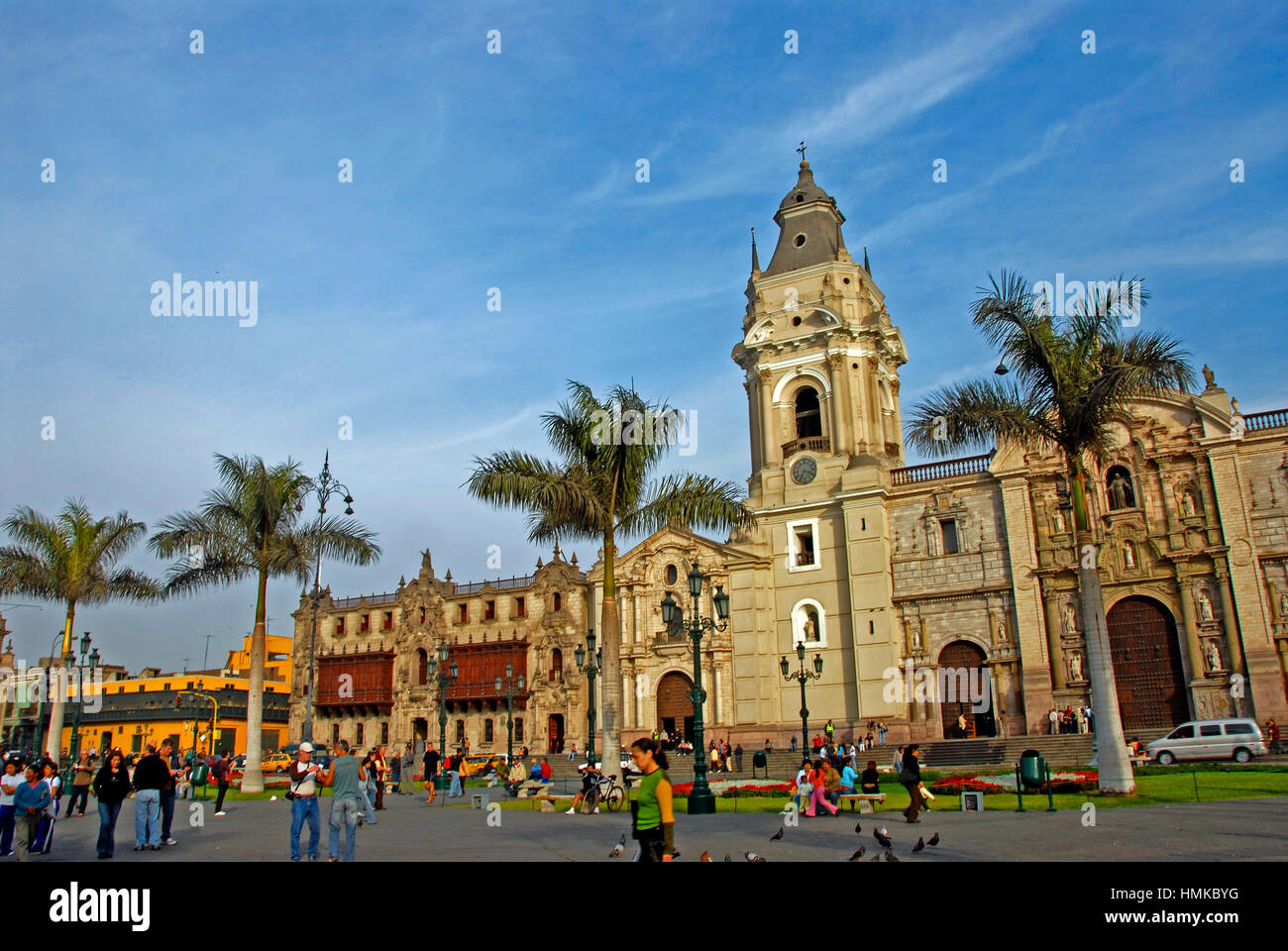 St. Johannes Basilika Kathedrale, Plaza de Armas, Lima, Peru Stockfoto