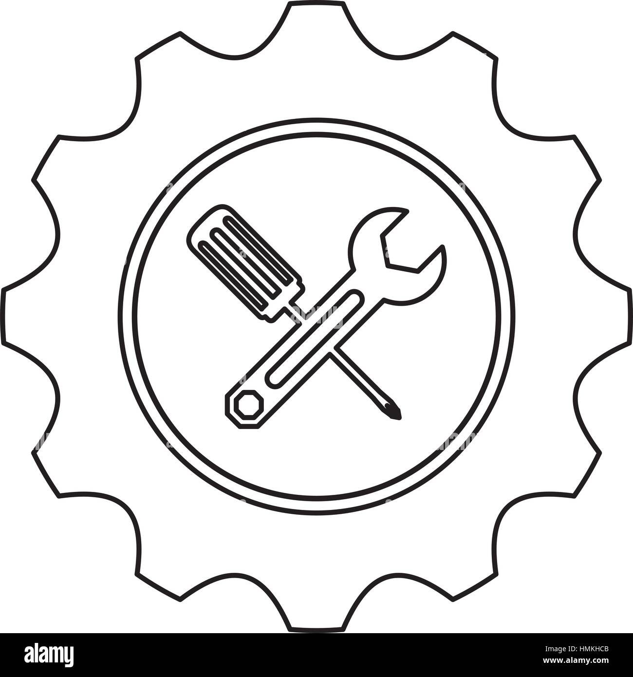 technische Reparatur Service Emblem Symbolbild, Vektor-illustration Stock Vektor