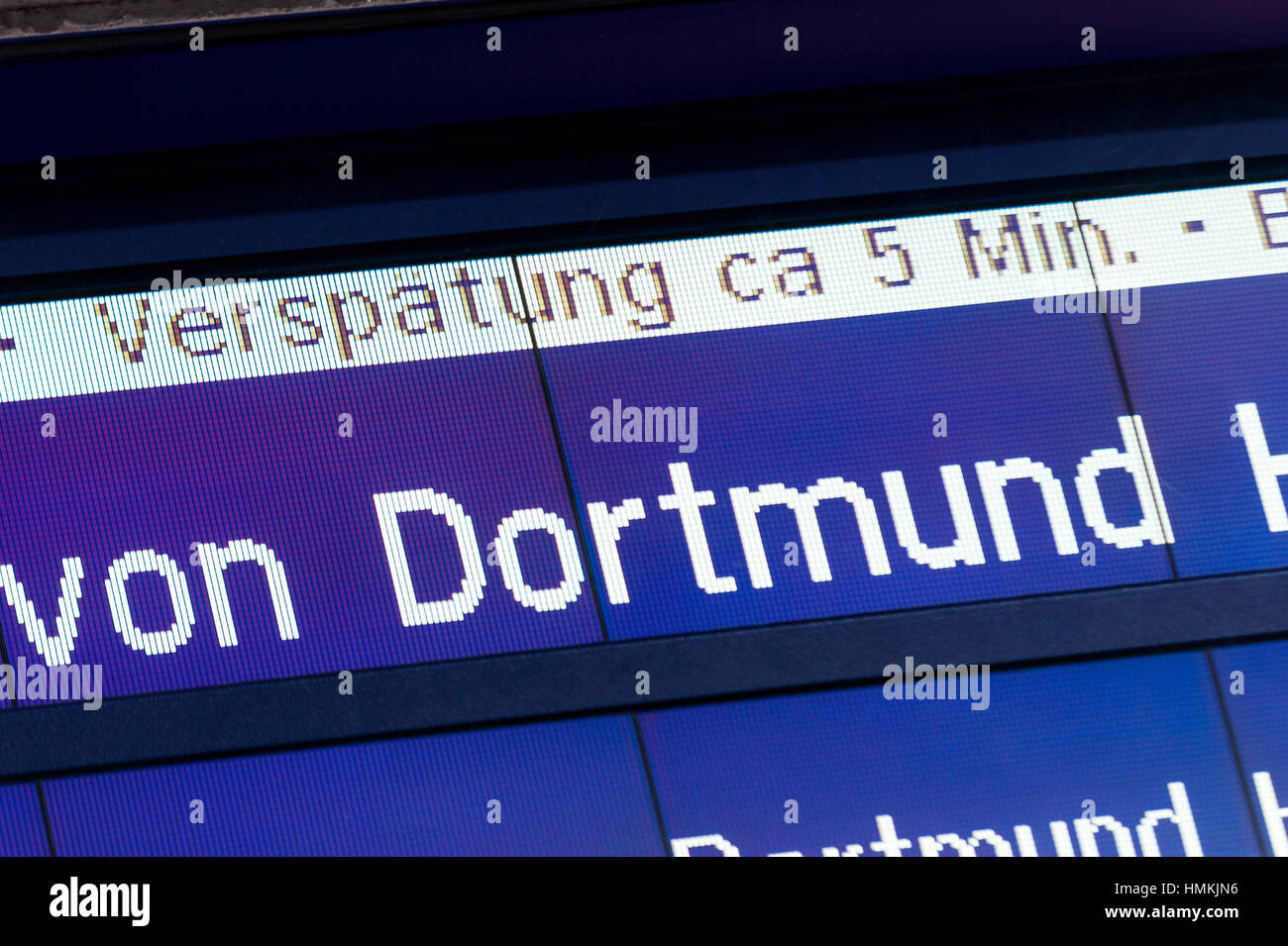 Deutsche Bahn Display - Verspätung/Verzögerung Stockfoto