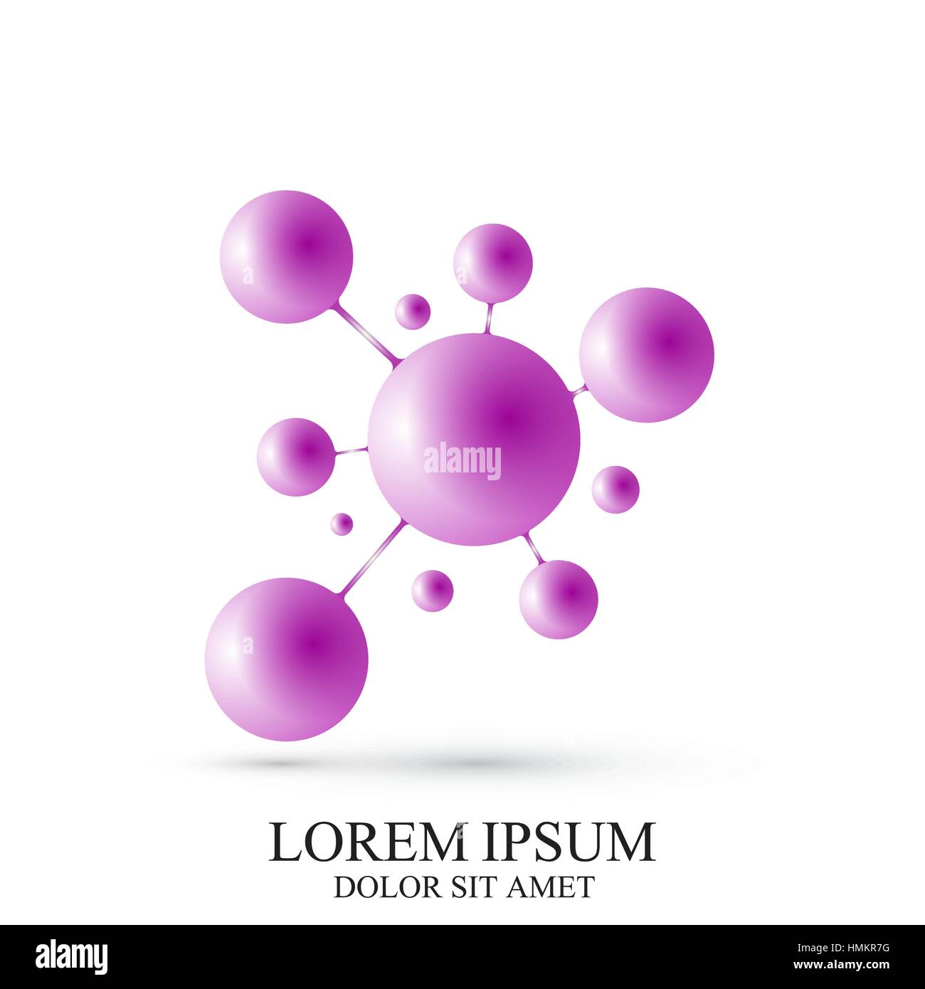 3D Logo Symbol Dna und Molekül. Vektor-Logo Vorlage für Medizin, Wissenschaft, Technik, Chemie, Biotechnologie. Stock Vektor