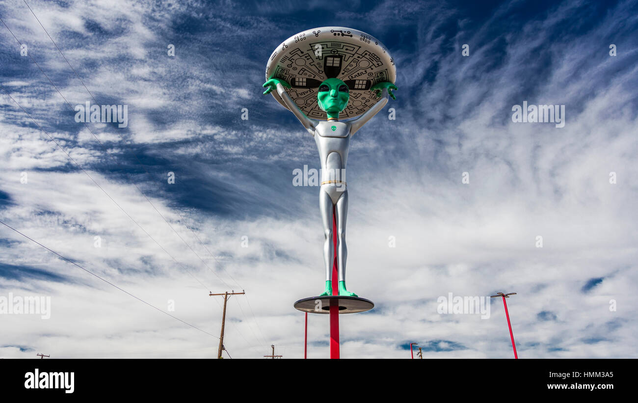 12. Oktober 2016 - "Alien frische Jerkey" Baker, CA - eine Darstellung eines Alient und außerirdischem Leben Stockfoto
