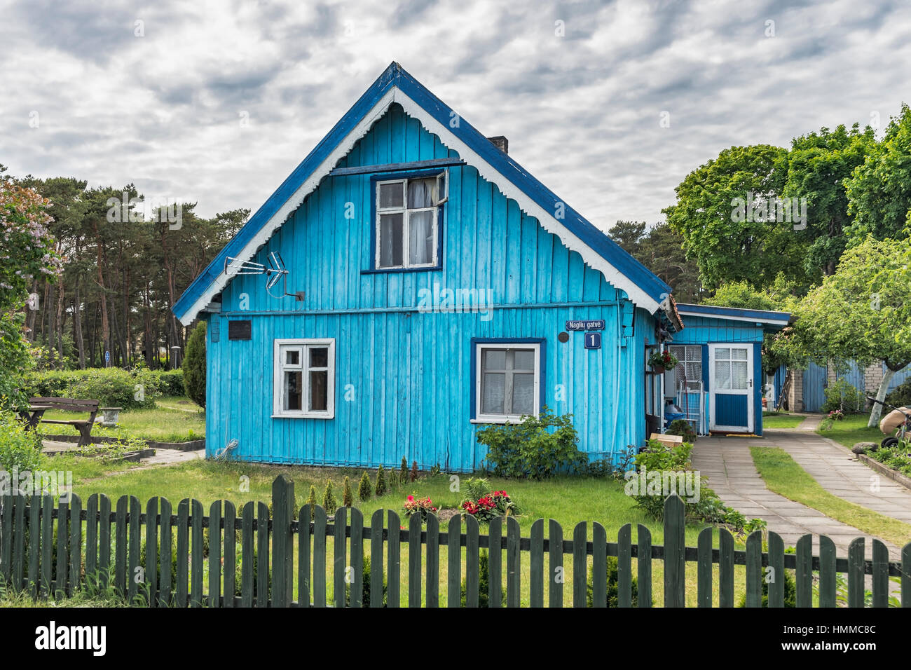 Typisches Haus in Nida (Nidden), Neringa, Kurische spucken, Litauen, Baltikum, Europa Stockfoto