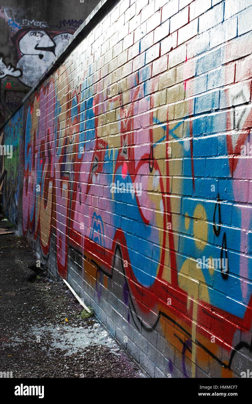 Graffiti Wall Stokes Croft, Bristol 2017 Stockfoto