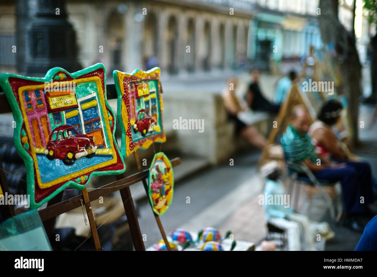 Sonntag Straßenmarkt im El Paseo del Prado Stockfoto