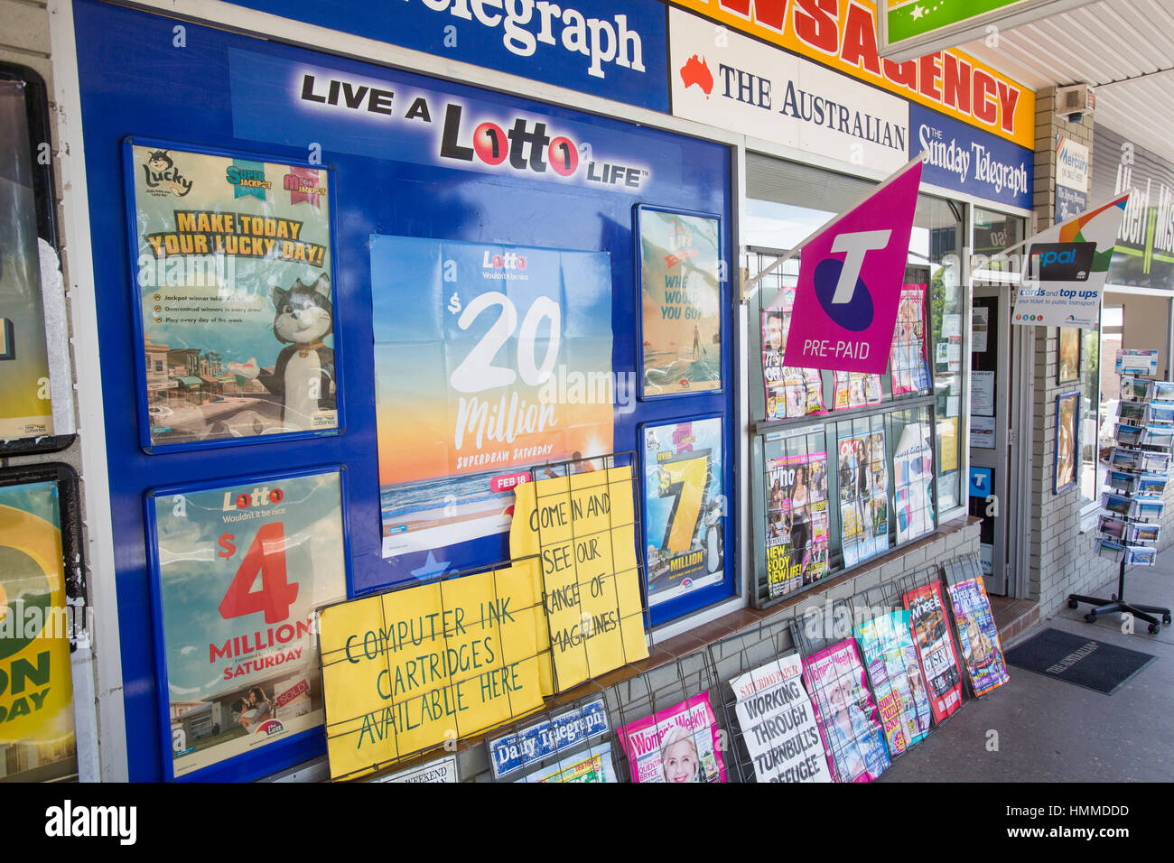 Australische Zeitungsladen Nachrichtenagentur Shop in Shoalhaven, Australien Stockfoto
