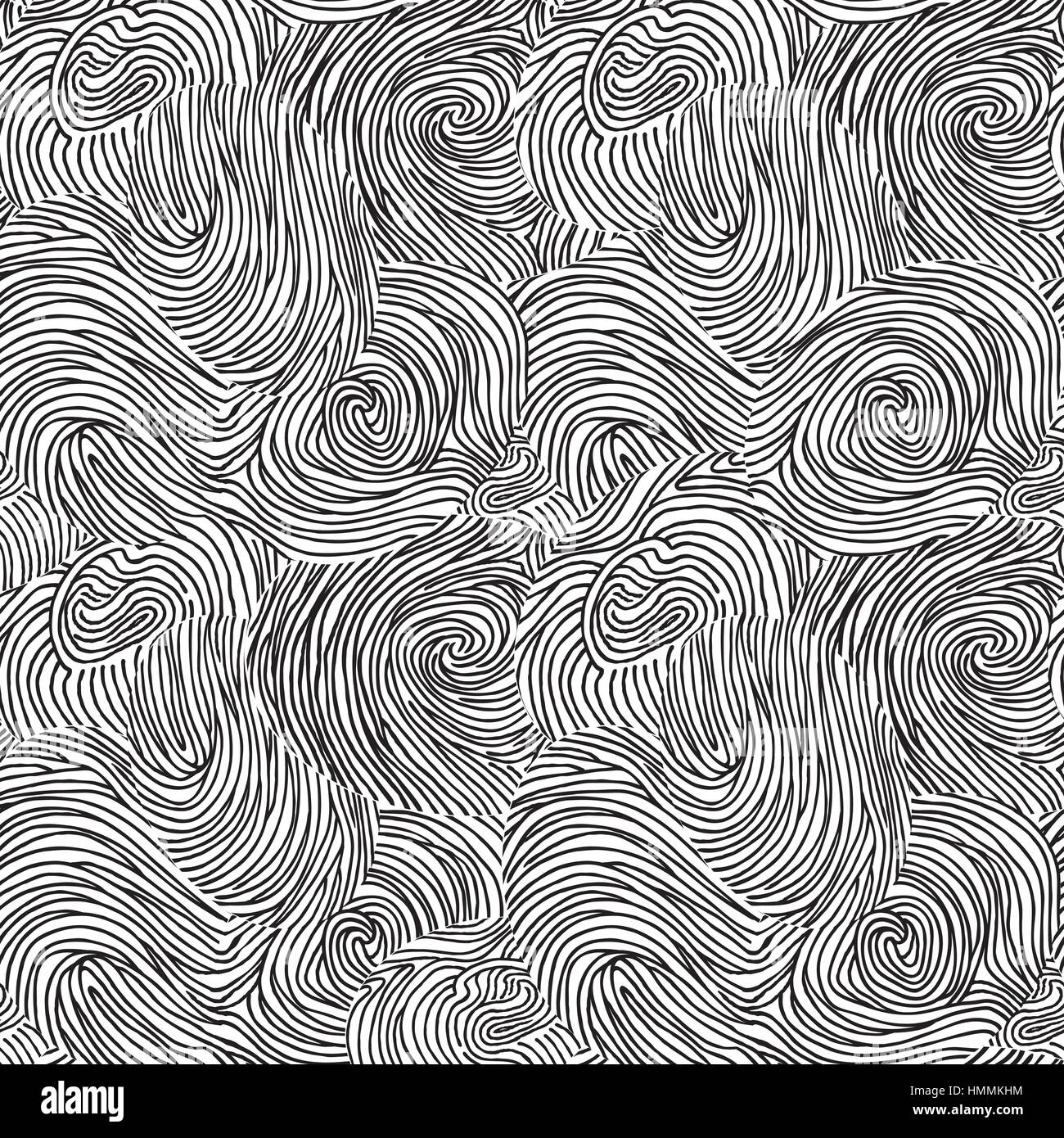 Abstrakte Swirl chaotischen Linie doodle nahtlose Muster