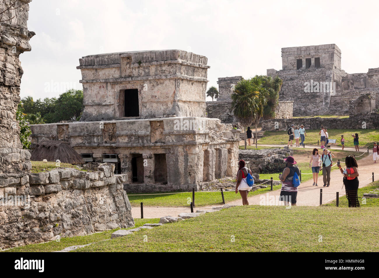 Tulum Maya Ruinen, Tulum Nationalpark, Riviera Maya, Yucatan Halbinsel, mexikanischer Staat Quintana Roo, Mexiko Stockfoto