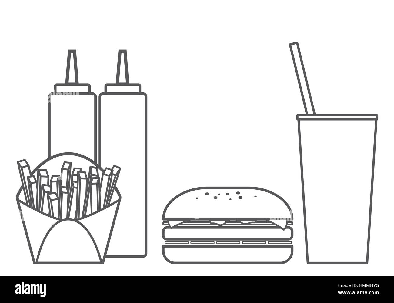 Fast-Food-Hamburger-Vektor-Set Stockfoto