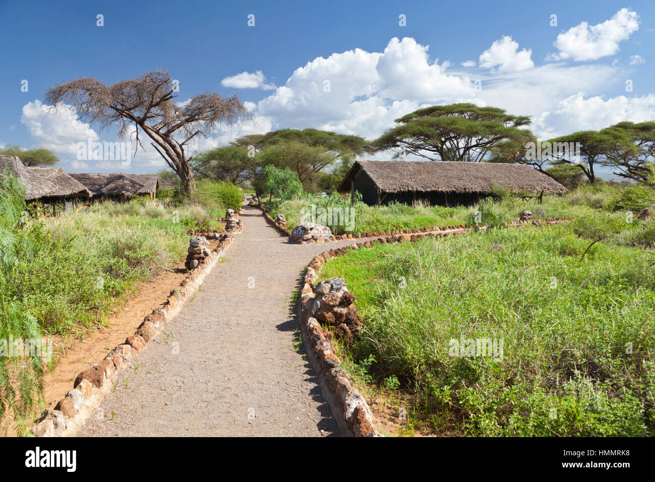 Tsavo, Kenia - Februar 4: Kibo Safari Camp im Amboseli Nationalpark in Kenia am 4. Februar 2013 Stockfoto