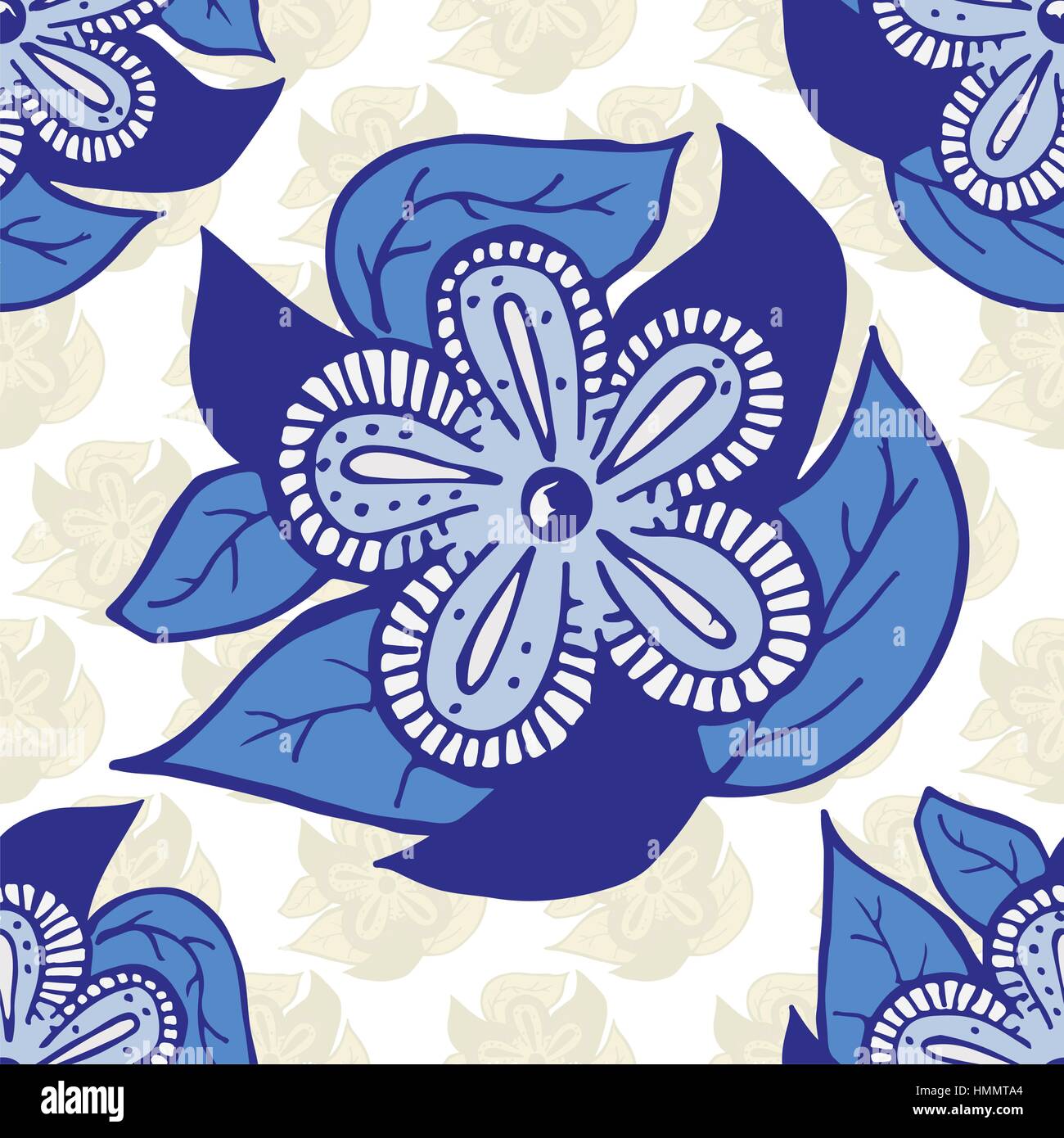 Boho Stil Hand Drawn Seamless Pattern Stock Vektor