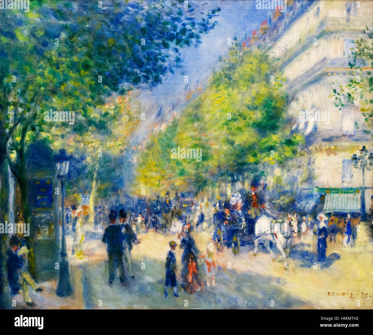Renoir Malerei. Les Grands Boulevards von Pierre-Auguste Renoir, Öl auf Leinwand, 1875 Stockfoto