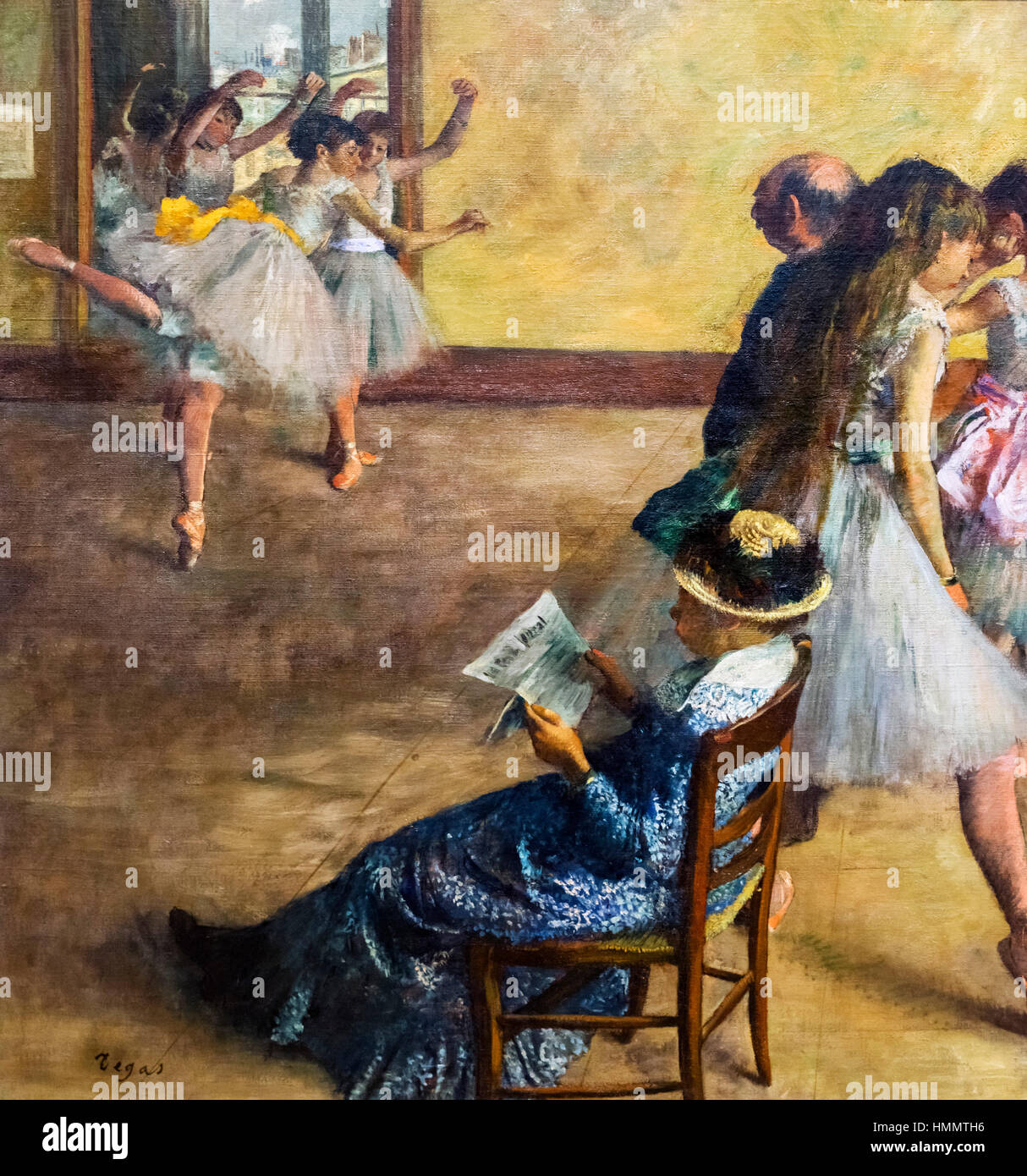 Degas. Die Ballett-Klasse von Edgar Degas, Öl auf Leinwand, 1880 Stockfoto