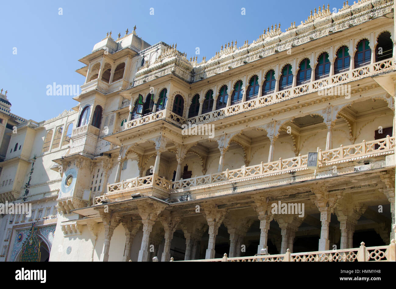 Die Stadt-Palast von Udaipur in Indien Stockfoto