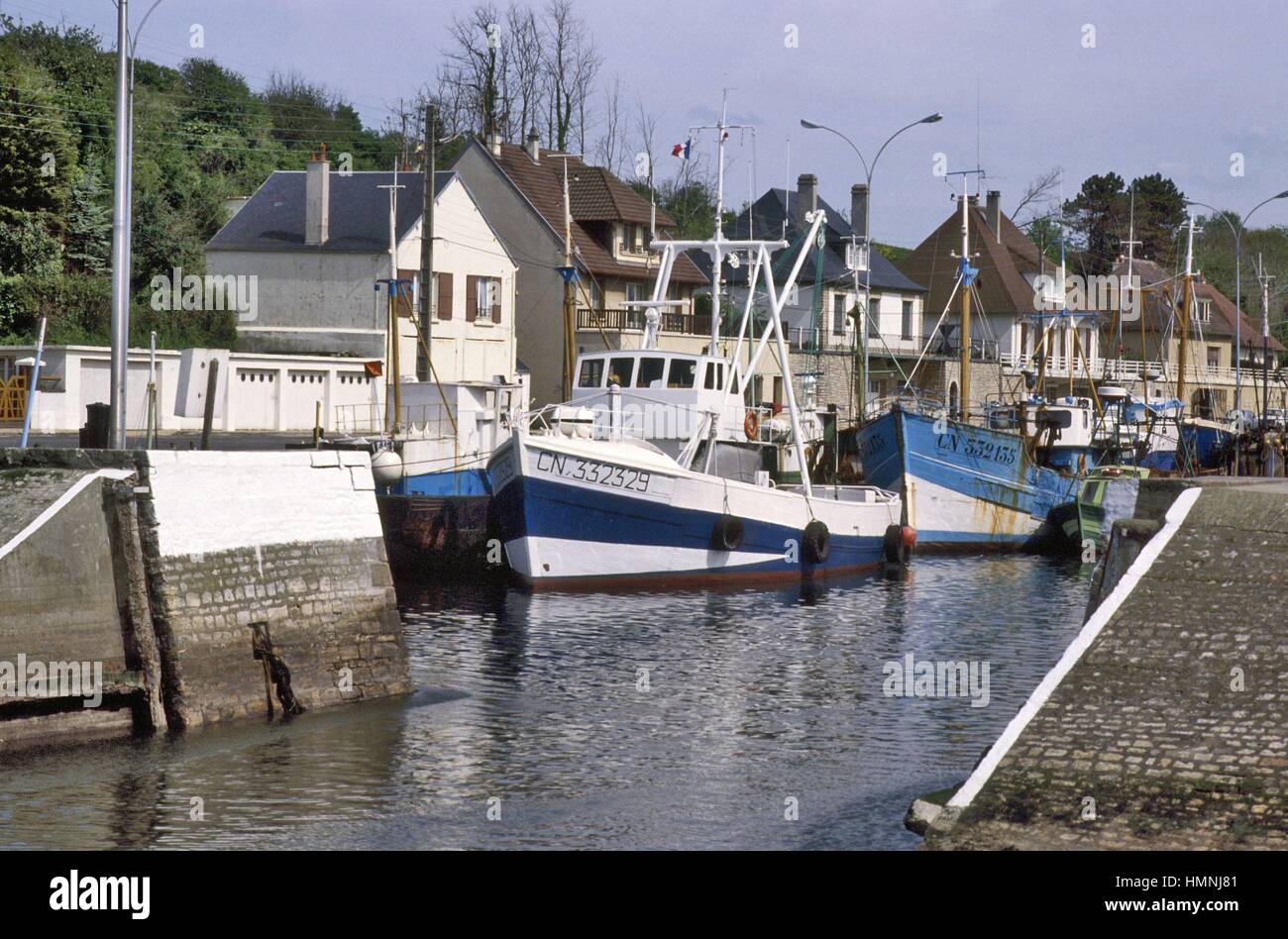 Normandie (Frankreich), Seiten der Alliierten Landung der Juni 1944, den Hafen von Port-En-Bassin Stockfoto