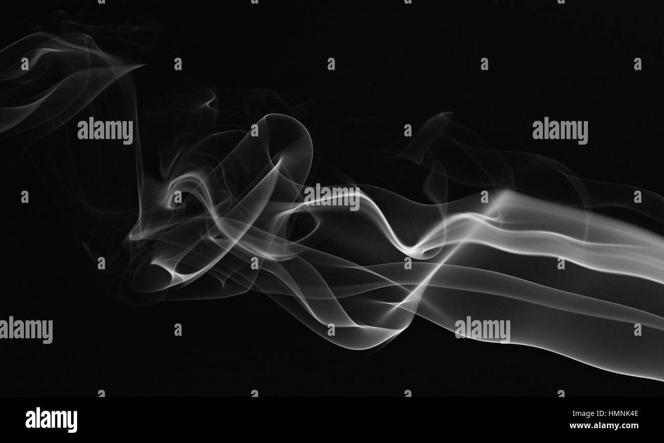 Glatte abstrakte Rauch Linien in schwarz und weiß Stockfoto