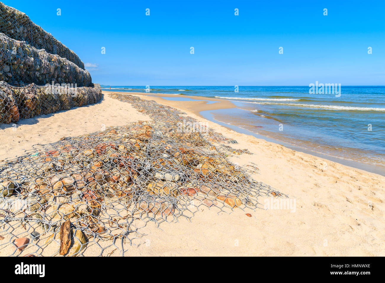 Blick auf Strand von Jastrzebia Gora, Ostsee, Polen Stockfoto