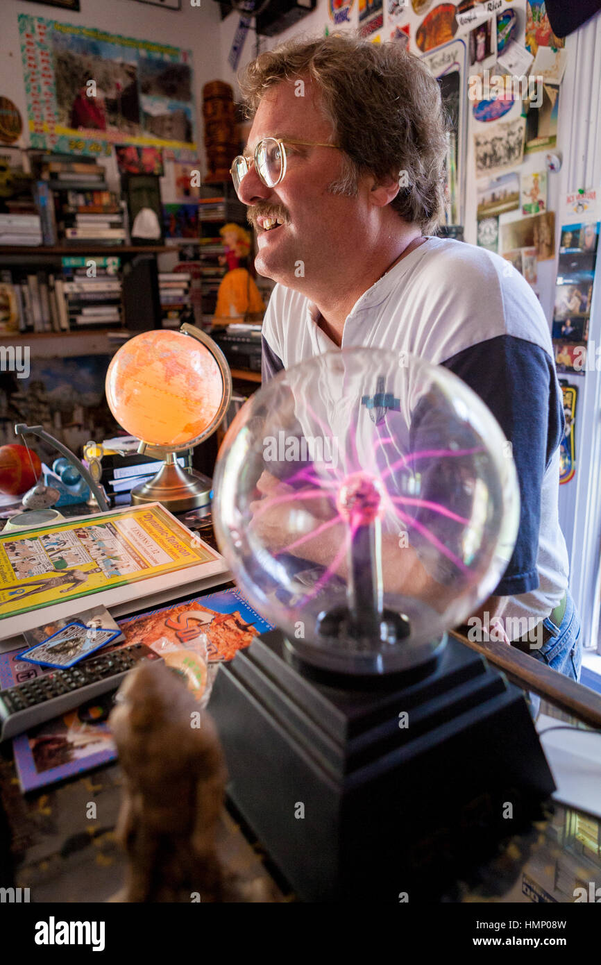 Autor David Hatcher Childress bei der World Explorers Club in Kempton, Illniois. Stockfoto