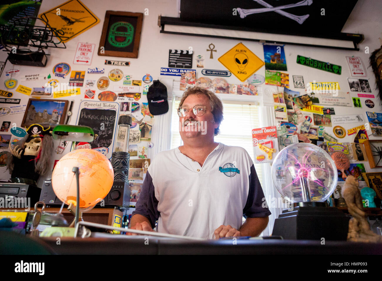 Autor David Hatcher Childress bei der World Explorers Club in Kempton, Illniois. Stockfoto